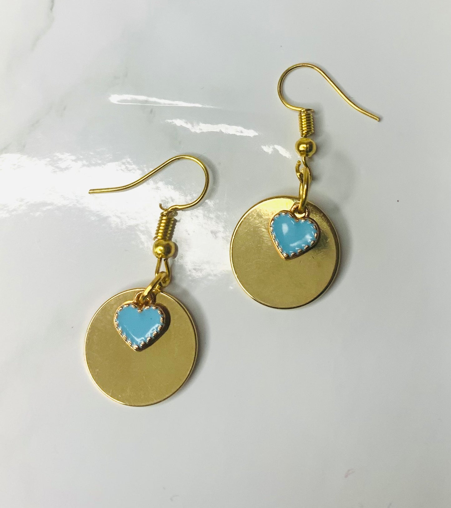 Gold circle earrings