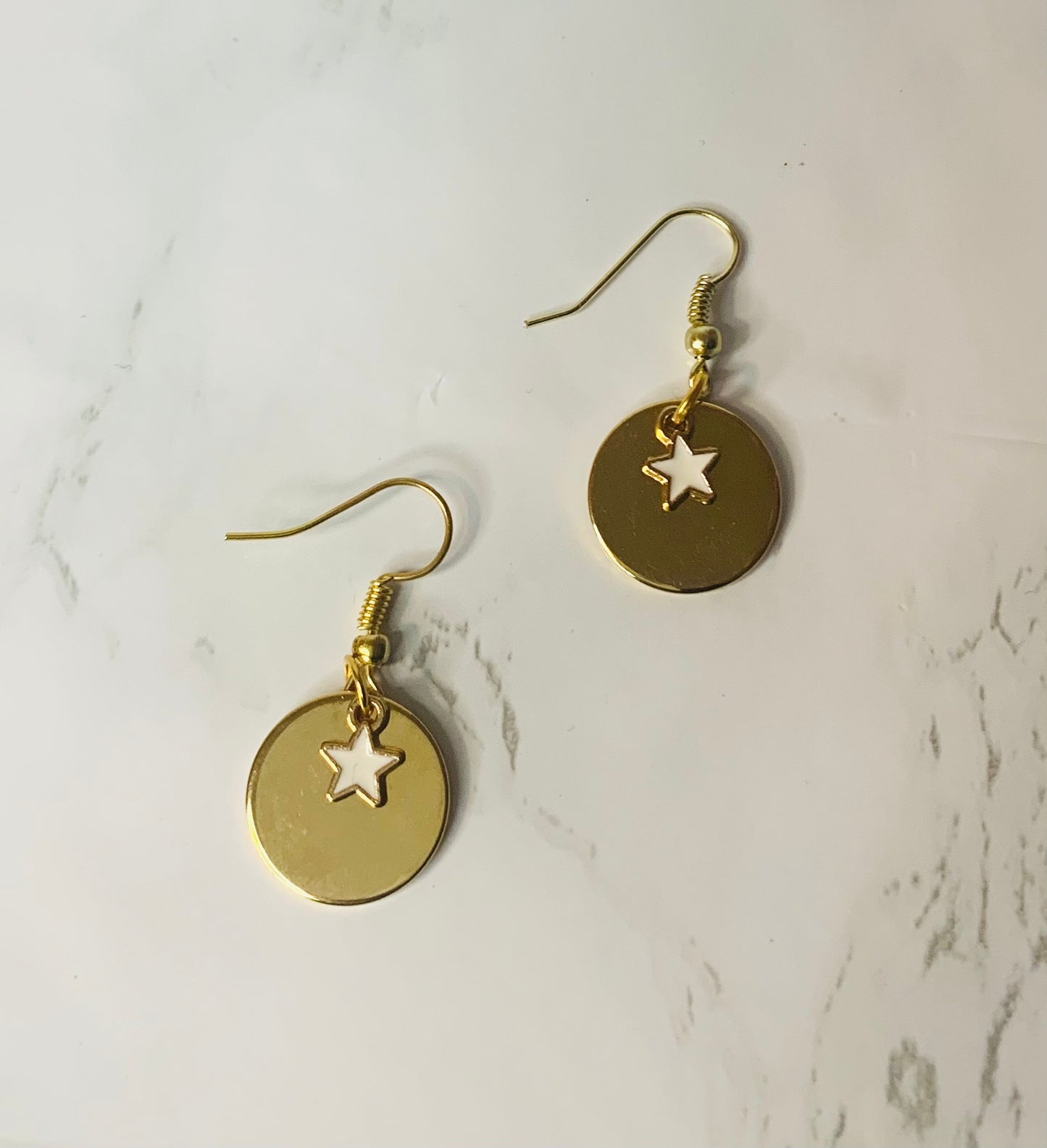 Gold circle earrings