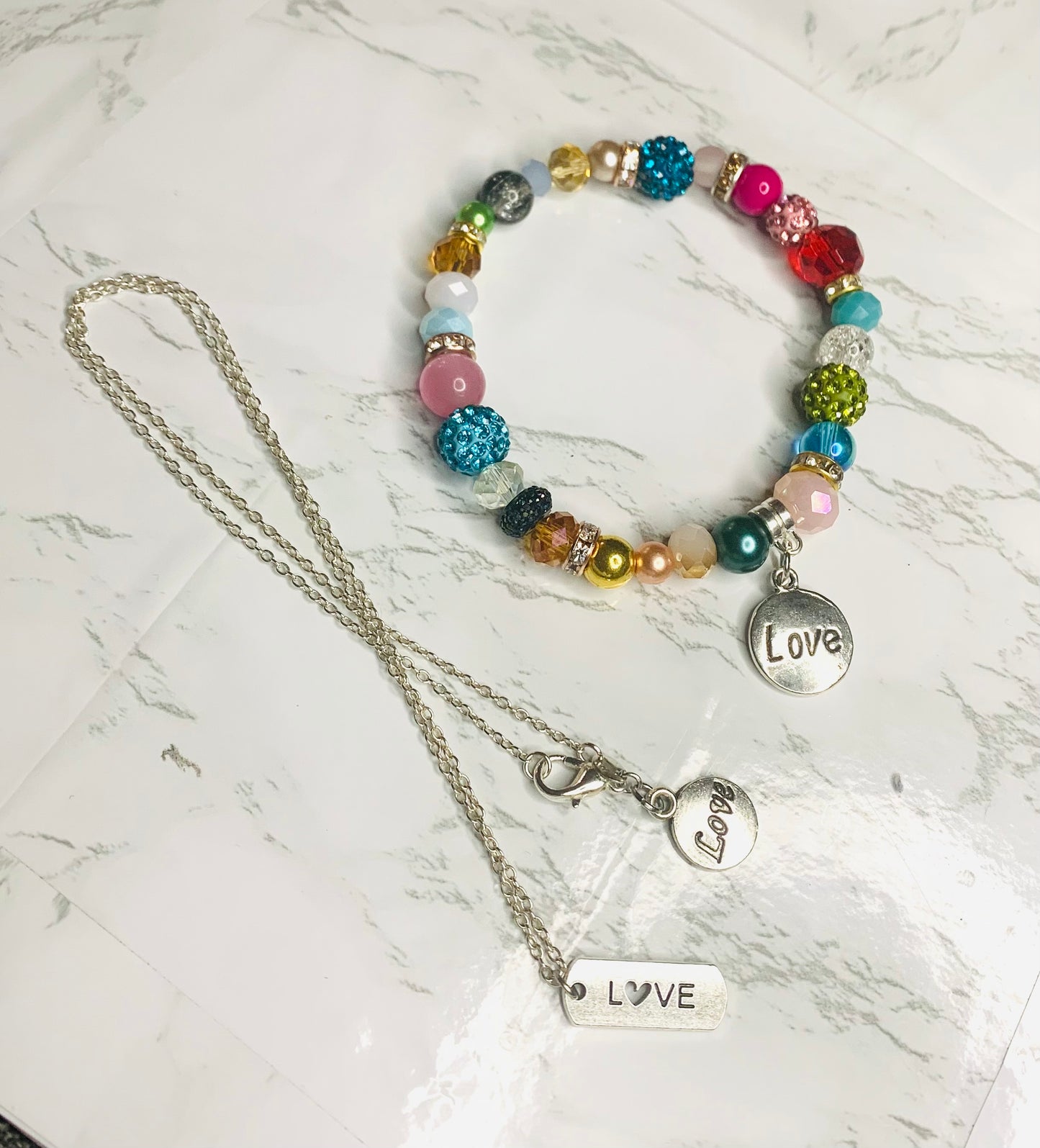 Love Bracelet set w/ reversible necklace