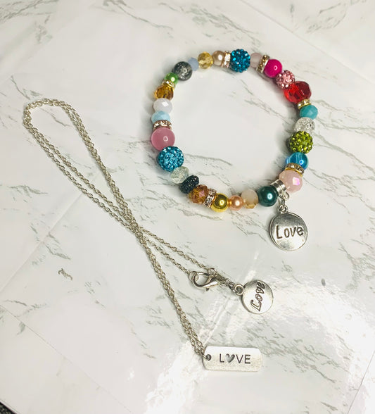 Love Bracelet set w/ reversible necklace