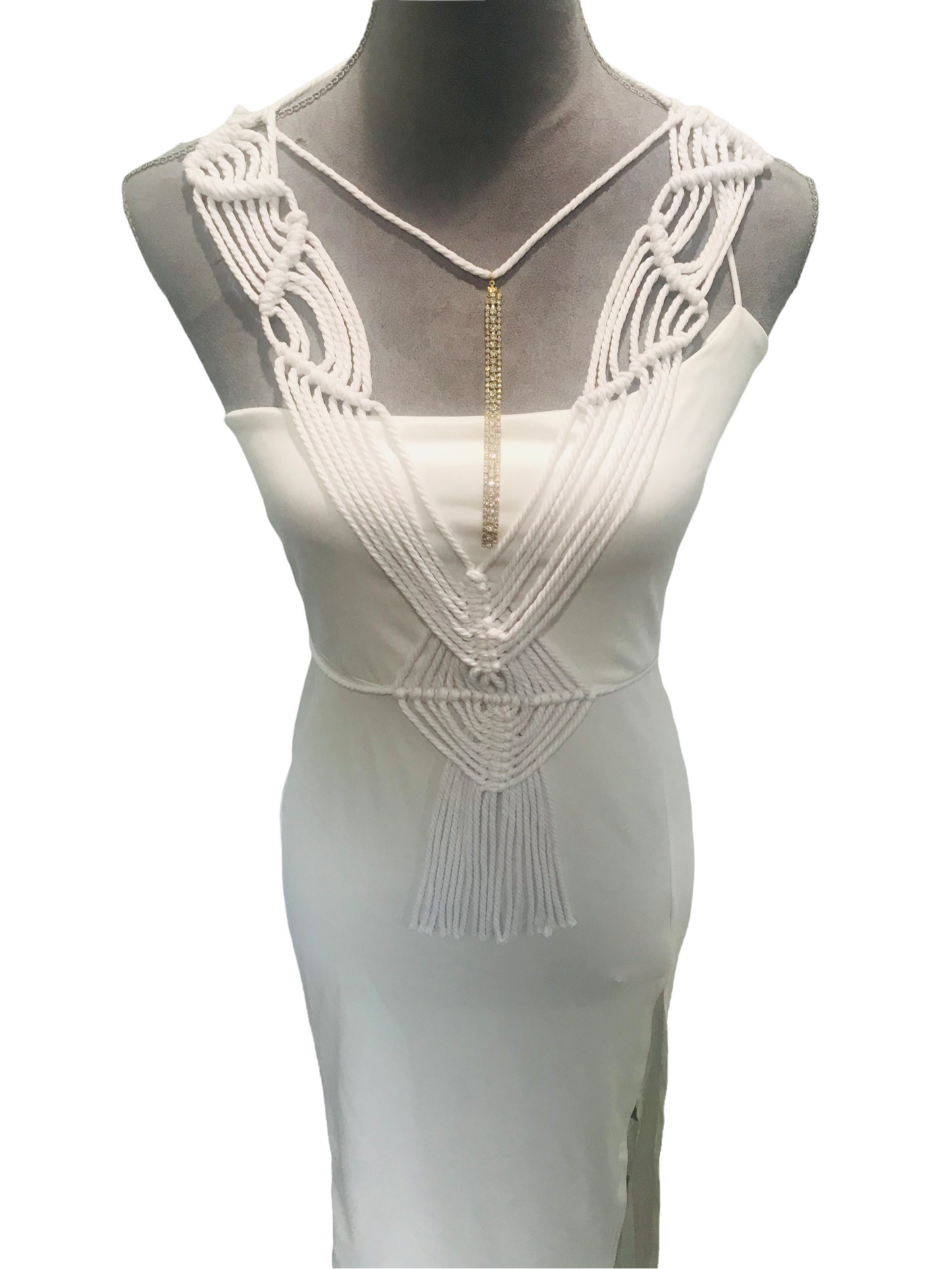 White Macrame dress overlay